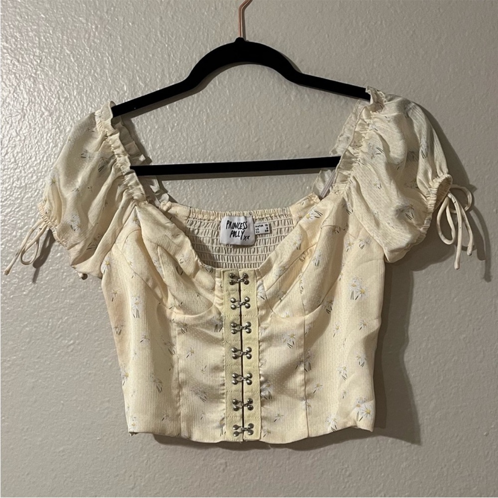 Princess Polly Yellow Floral Allyson Top